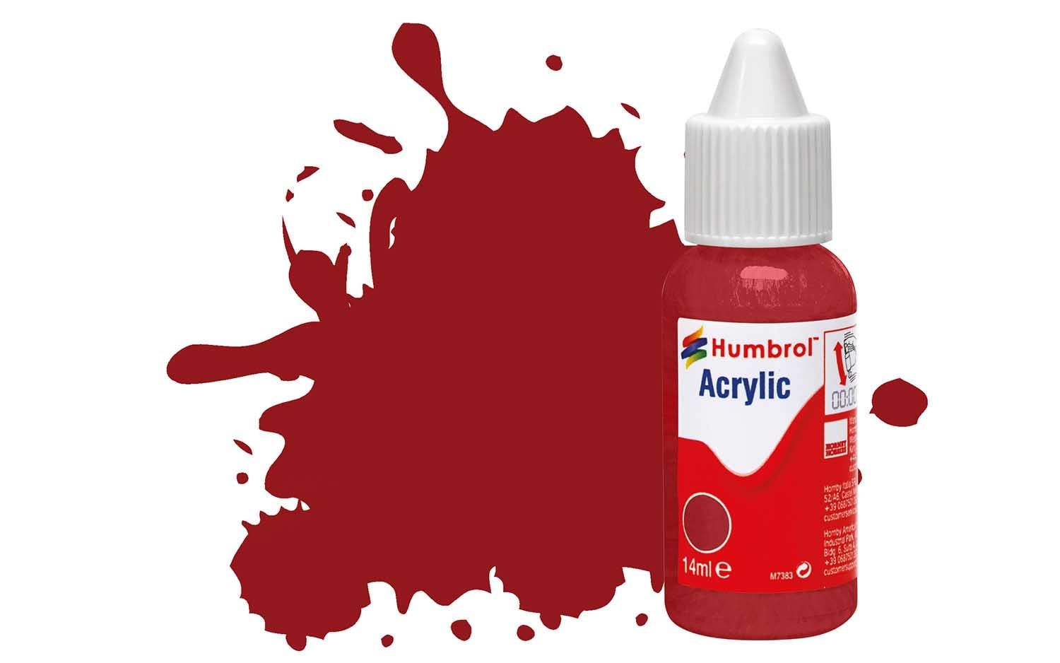Humbrol Acrylic Dropper Bottles 14ml - Gloss - Crimson