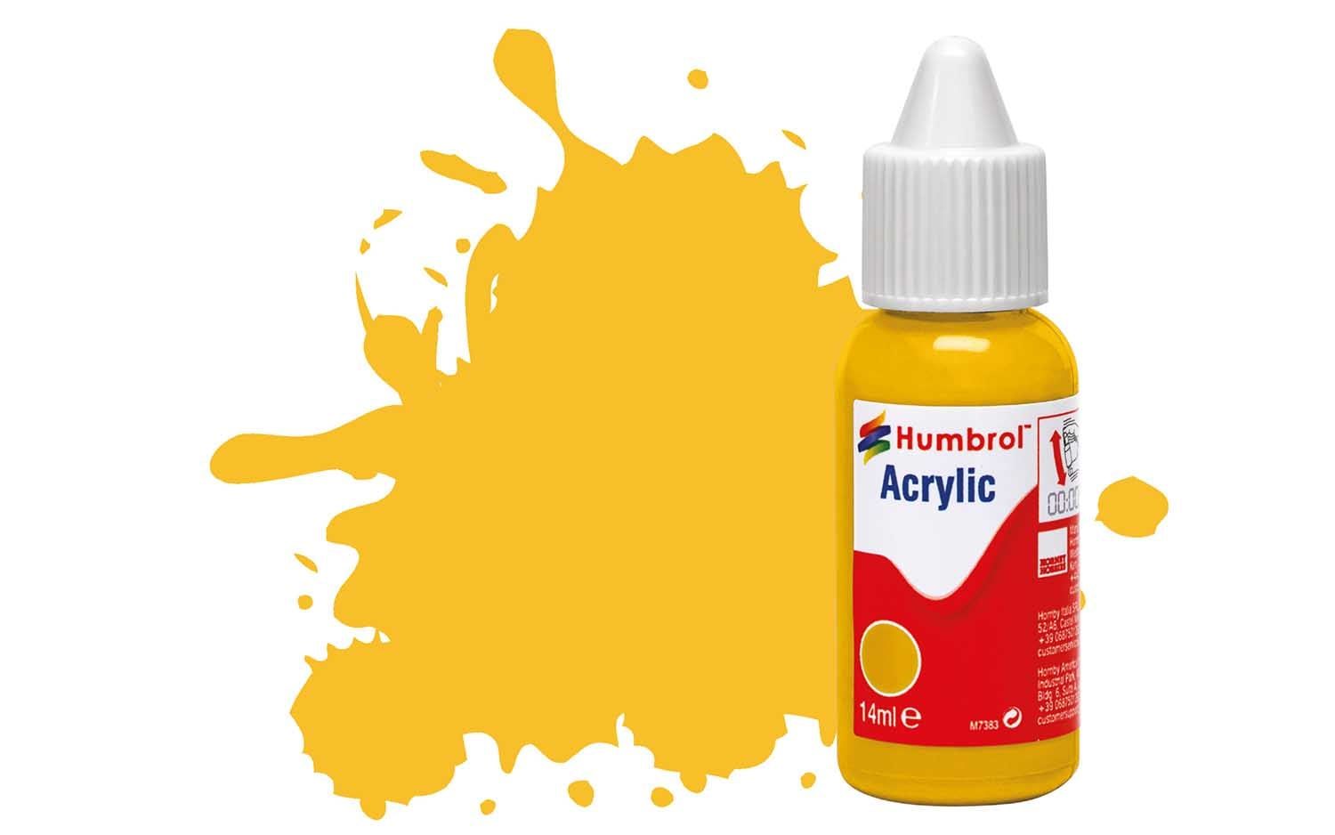 Humbrol Acrylic Dropper Bottles 14ml - Matt - Trainer Yellow
