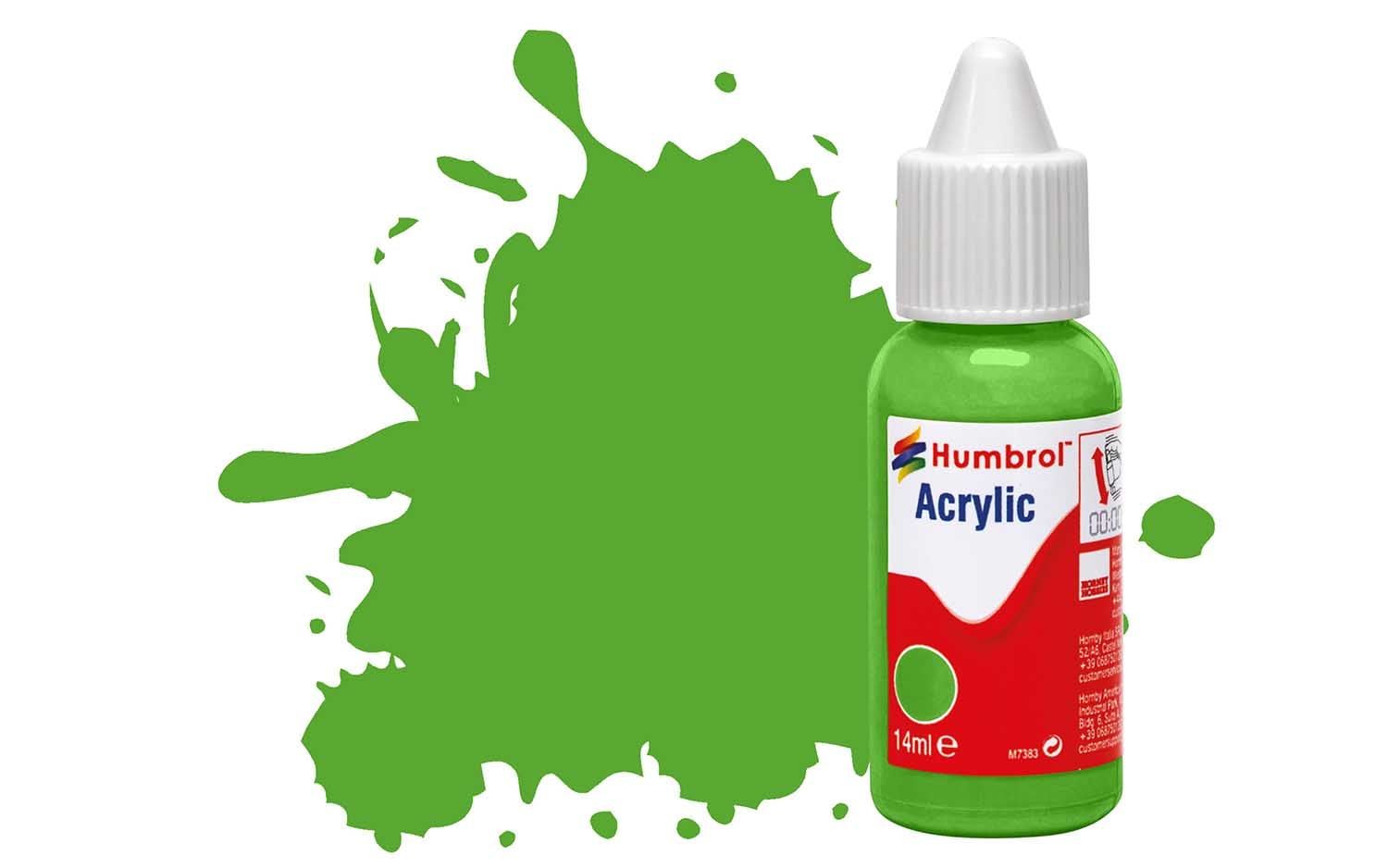 Humbrol Acrylic Dropper Bottles 14ml - Matt - Bright Green