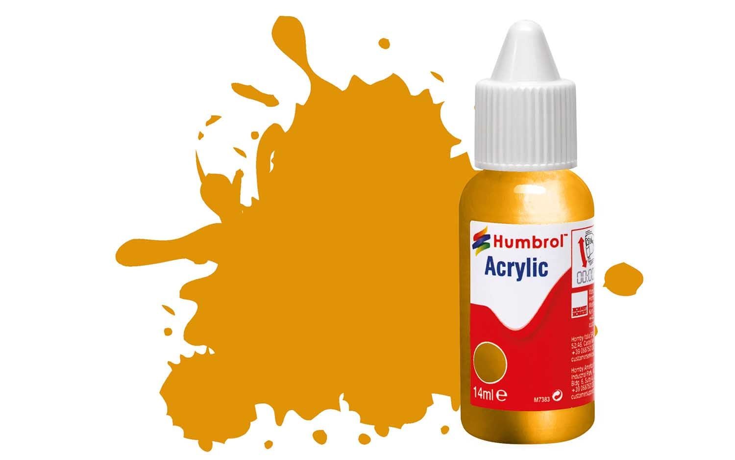 Humbrol Acrylic Dropper Bottles 14ml - Metallic - Brass