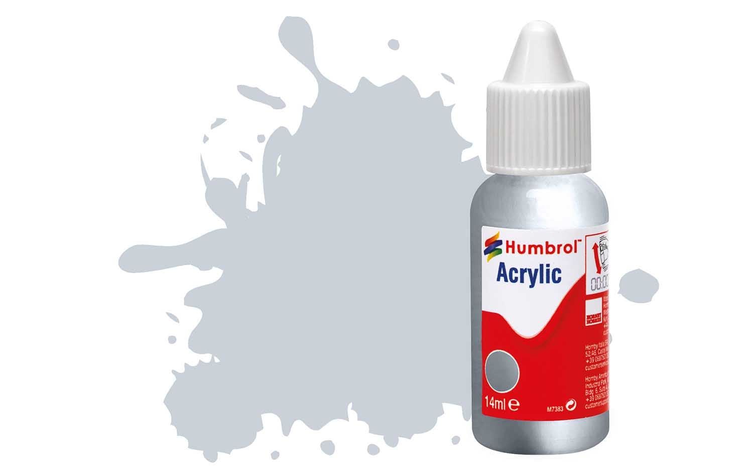 Humbrol Acrylic Dropper Bottles 14ml - Metallic - Aluminium
