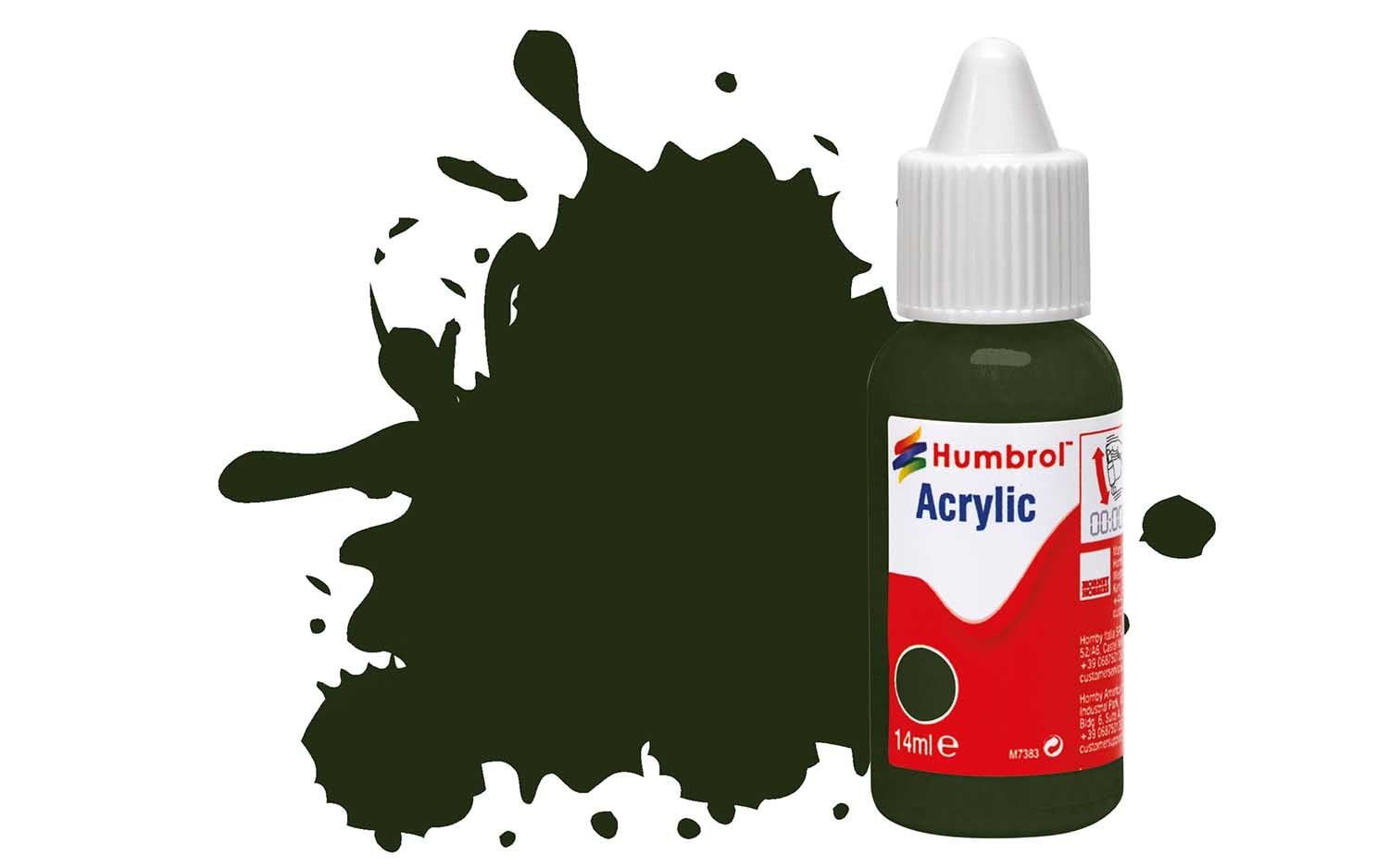 Humbrol Acrylic Dropper Bottles 14ml - Satin - Dark Green