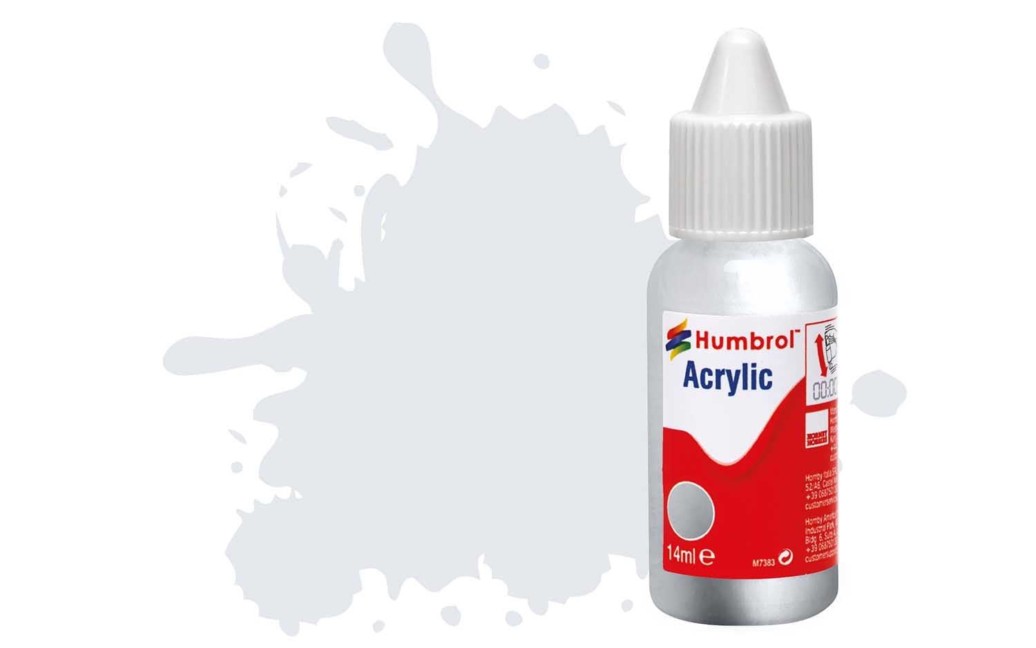 Humbrol Acrylic Dropper Bottles 14ml - Metallic - Chrome Silver