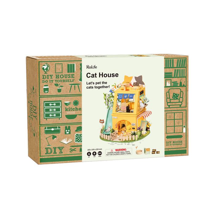 Rolife Cat House DIY Miniature Dollhouse Kit Hobbies