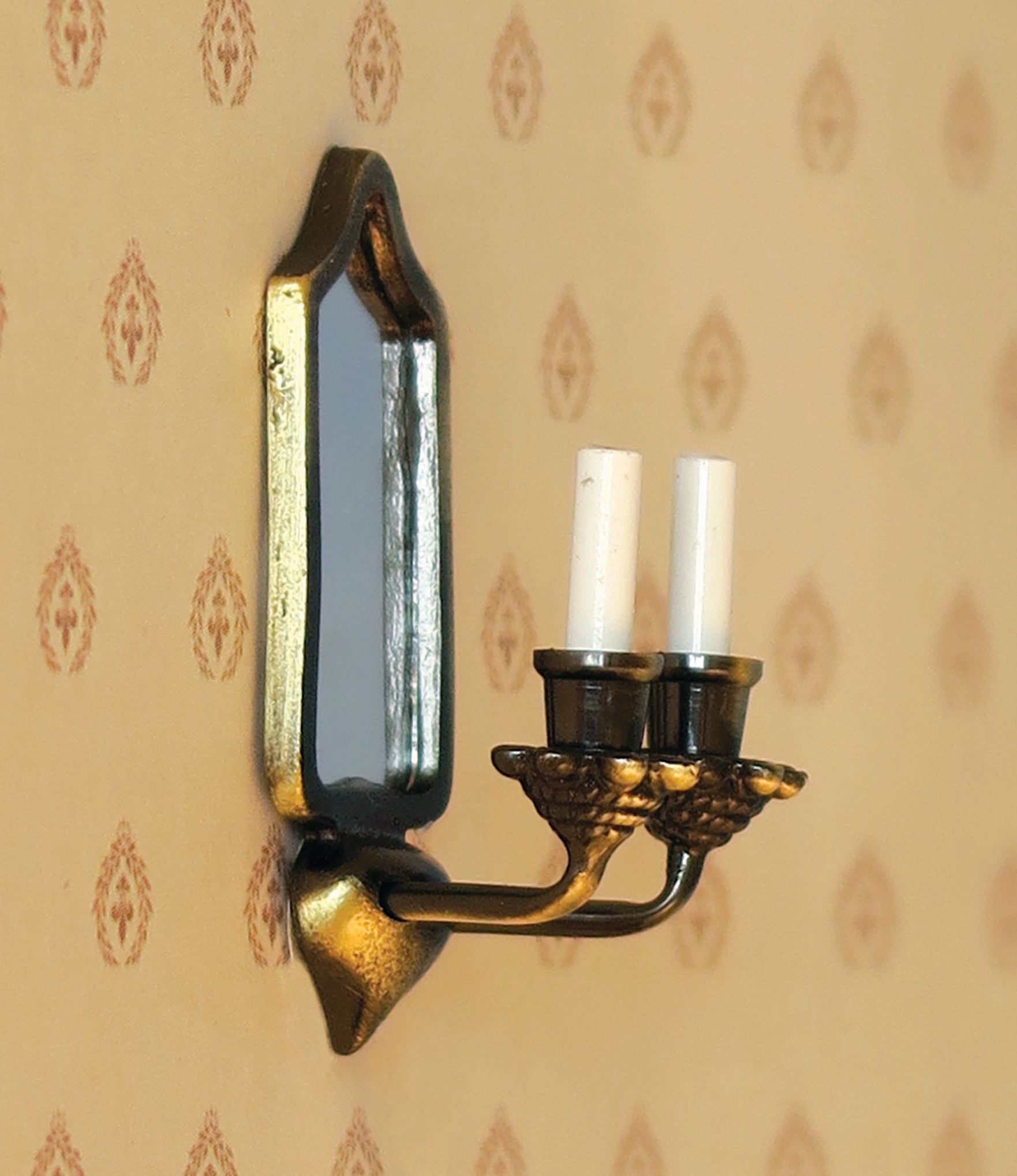 12V Mirror Wall Candle Sconce for 12th Scale Dolls House