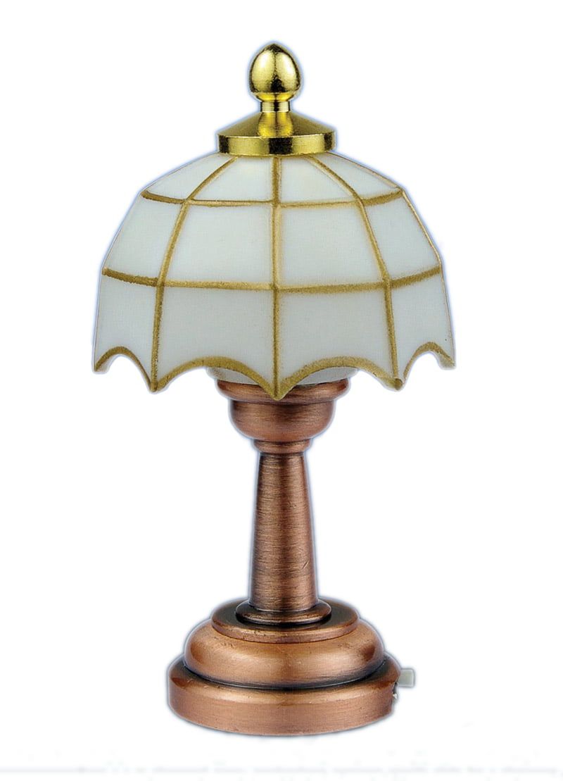 3V LED White Tiffany Table Lamp for 12th Scale Dolls House