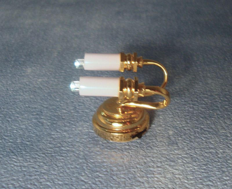3V LED Double Candle Wall Light for 12th Scale Dolls House