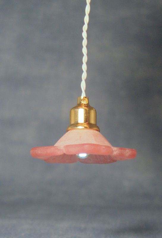 3V LED Pink Daisy Ceiling Light for 12th Scale Dolls House
