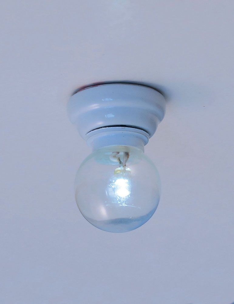 3V White Ceiling Globe Light for 12th Scale Dolls House