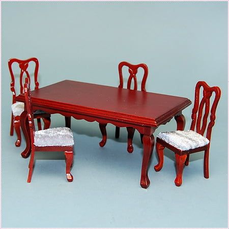 Rectangular Dining Table and Chairs for 12th Scale Dolls House
