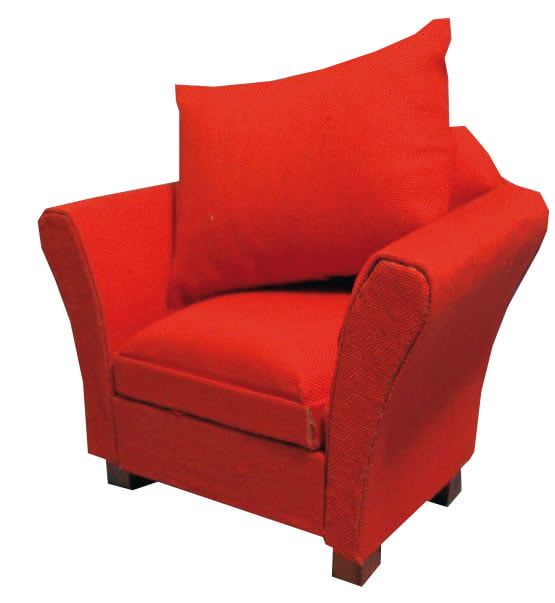 Modern Red Armchair for 12th Scale Dolls House