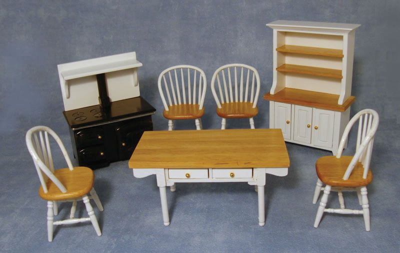 White and Pine Kitchen Set for 12th Scale Dolls House