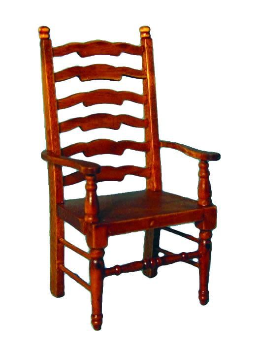 Oak Ladderback Carver Chair for 12th Scale Dolls House