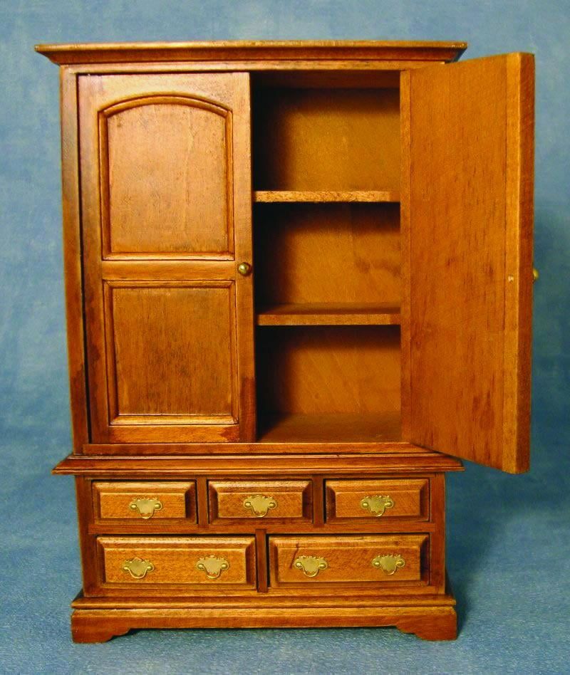 Oak Blanket Cupboard for 12th Scale Dolls House