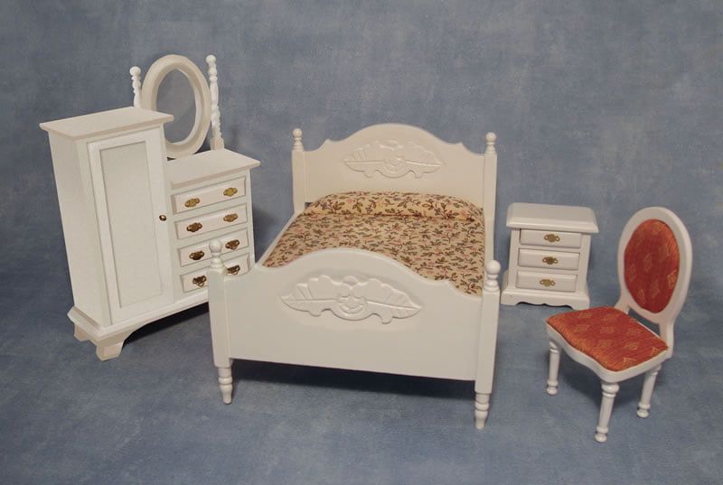 White Bedroom Set for 12th Scale Dolls House