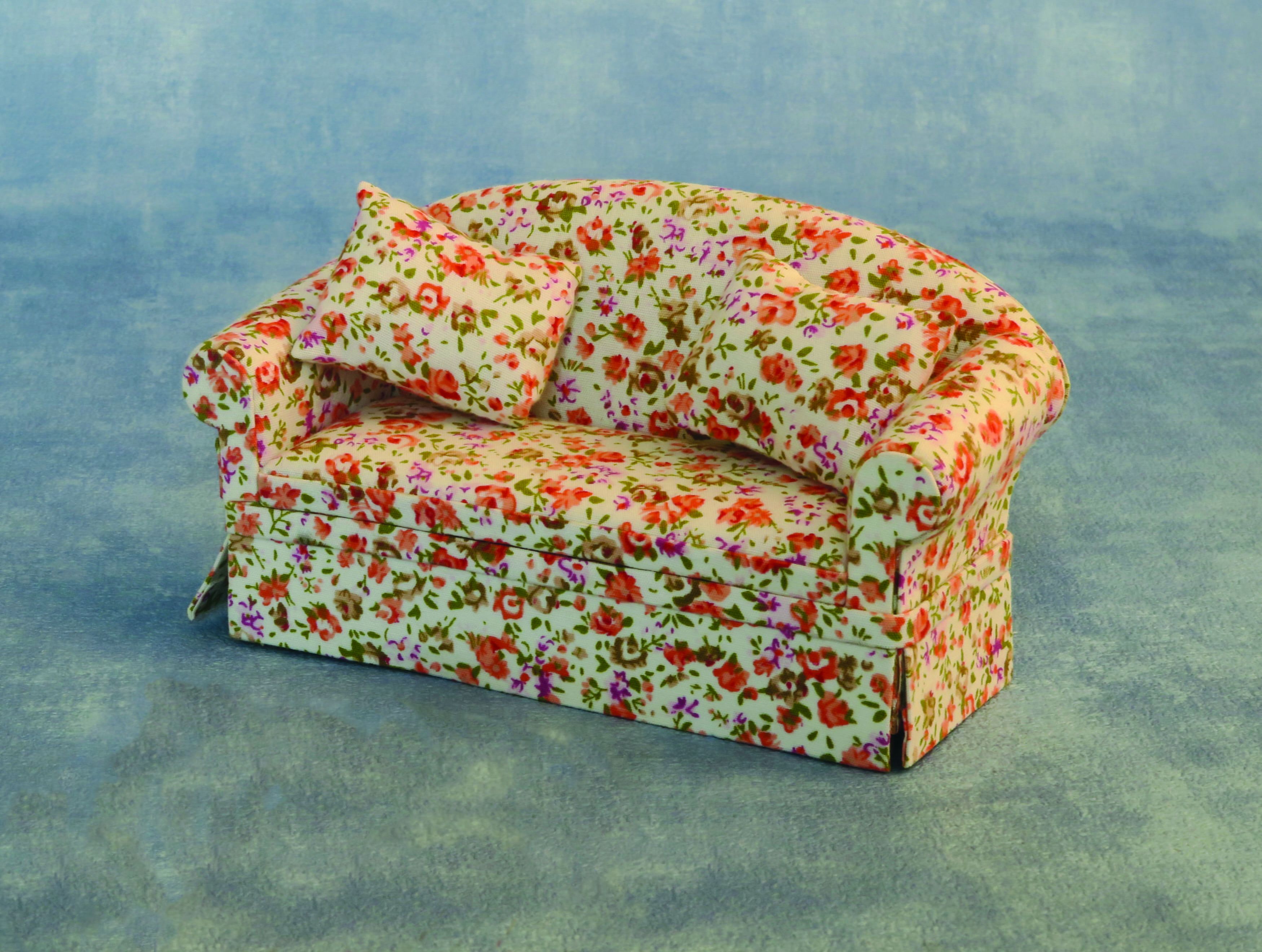 Floral 2 Seat Sofa for 12th Scale Dolls House