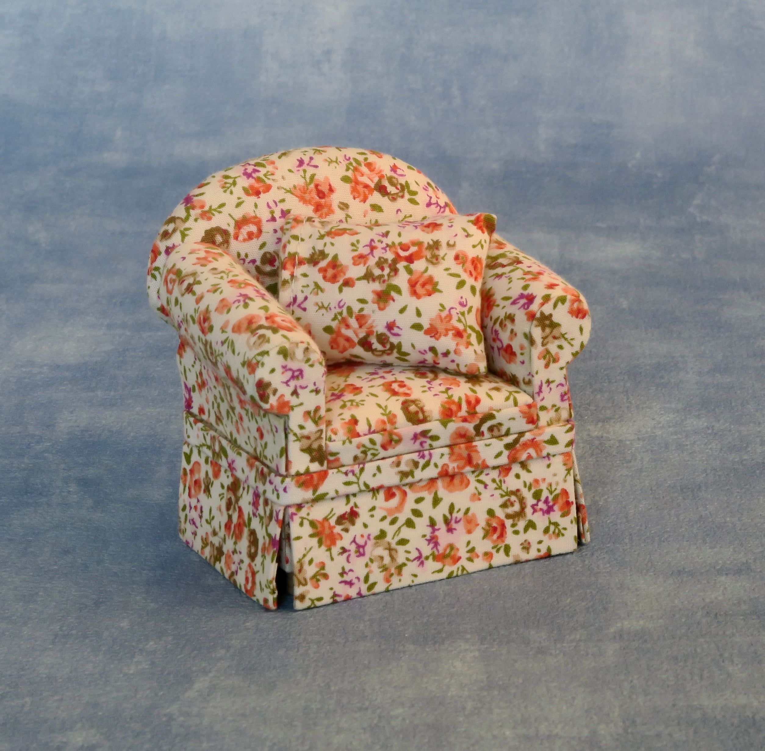 Floral Armchair for 12th Scale Dolls House