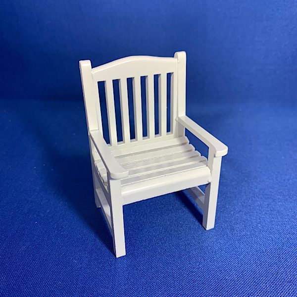 White Wooden Garden Chair for 12th Scale Dolls House Hobbies
