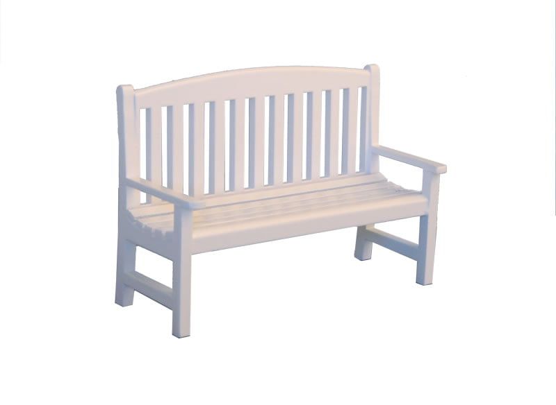 White Garden Bench for 12th Scale Dolls House