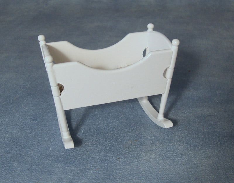 White Rocking Cradle for 12th Scale Dolls House