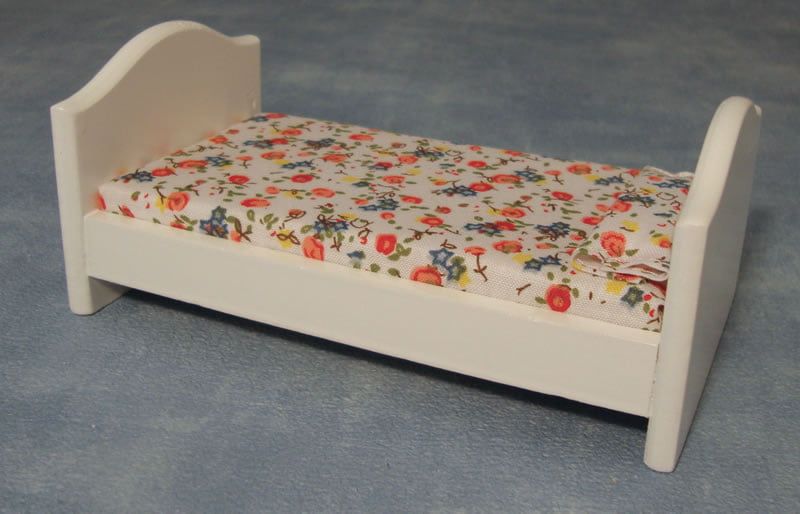 Childs White Bed for 12th Scale Dolls House