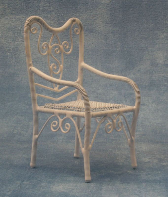 White Garden Chair for 12th Scale Dolls House