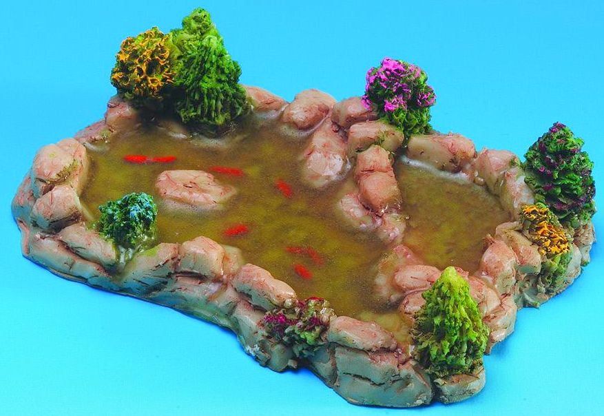 Garden Pond with Goldfish and Plants for 12th Scale Dolls House