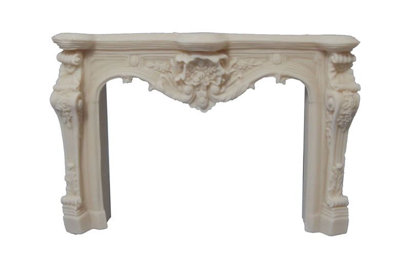 White Ornate Fireplace