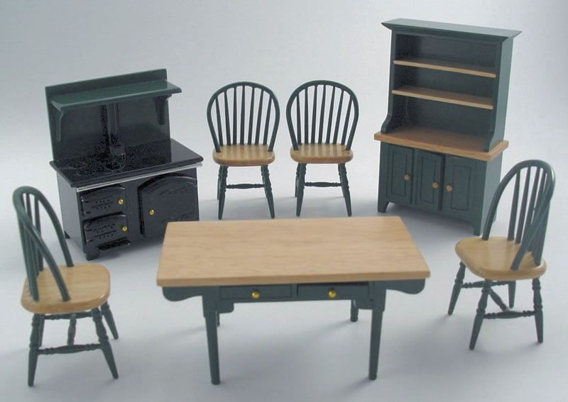 Green Pine Kitchen Sets for 12th Scale Dolls House