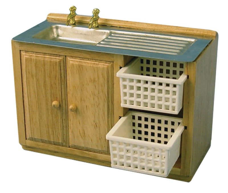 Sink Unit With Baskets for 12th Scale Dolls House