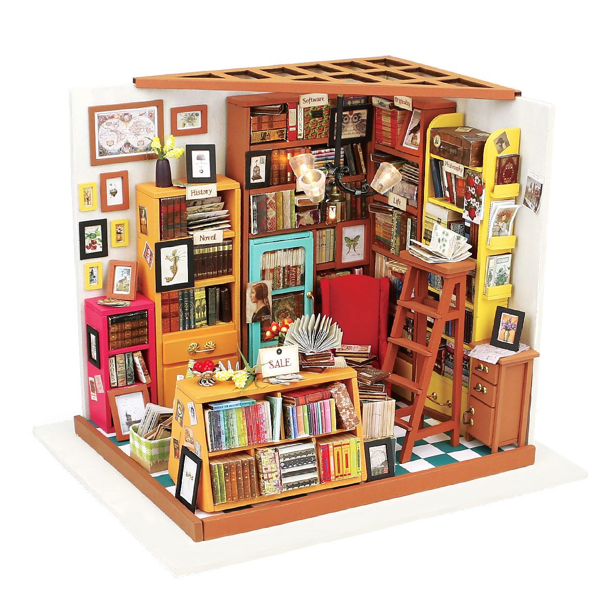 Rolife Sam's Study DIY Miniature Dollhouse Kit