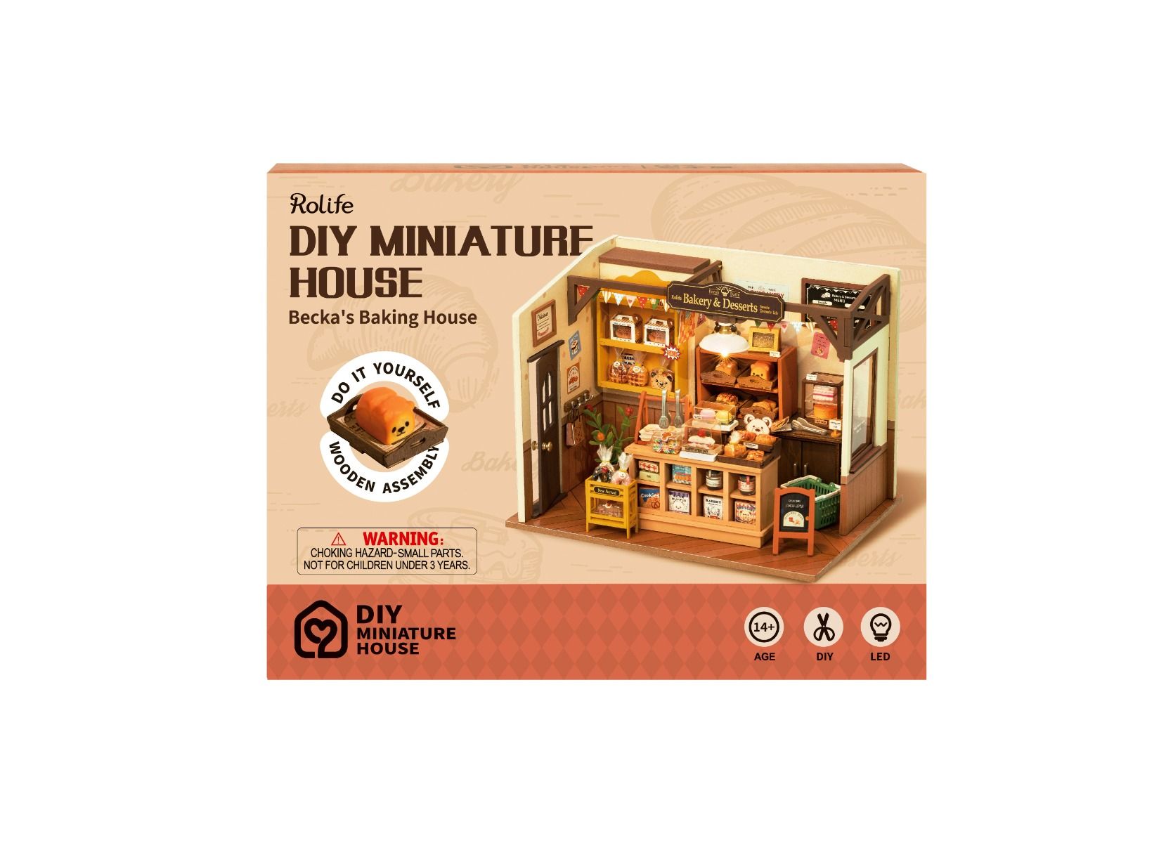 Rolife Becka's Baking House DIY Miniature Dollhouse Kit Hobbies