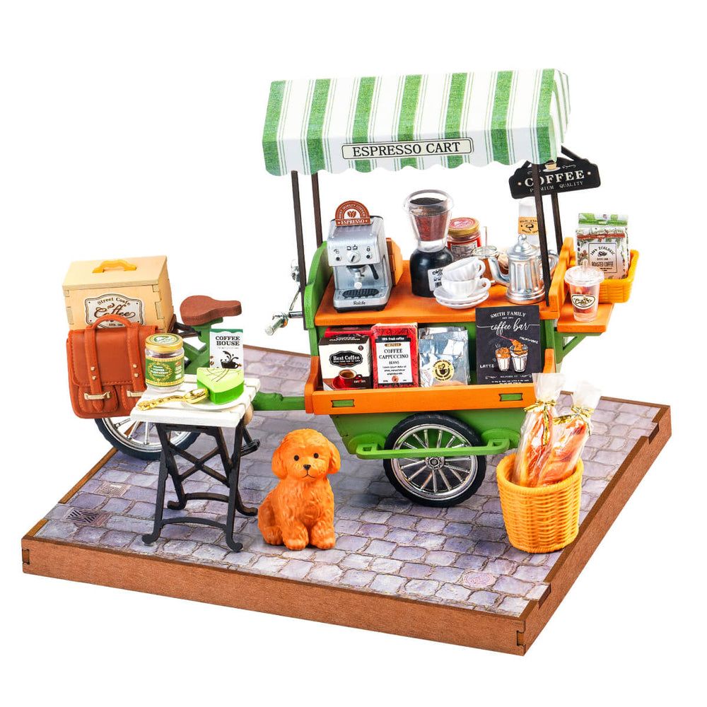 Rolife Aromatic Coffee Cart DIY Miniature Dollhouse Kit