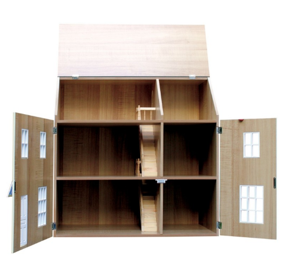 Painted Pink Vellow Cottage 12th Scale Ready to Assemble Dolls House Kit