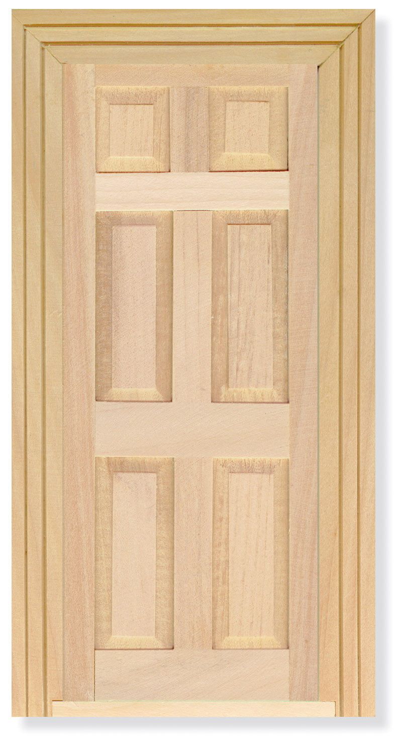 Wood Door With Architrave for 12th Scale Dolls House