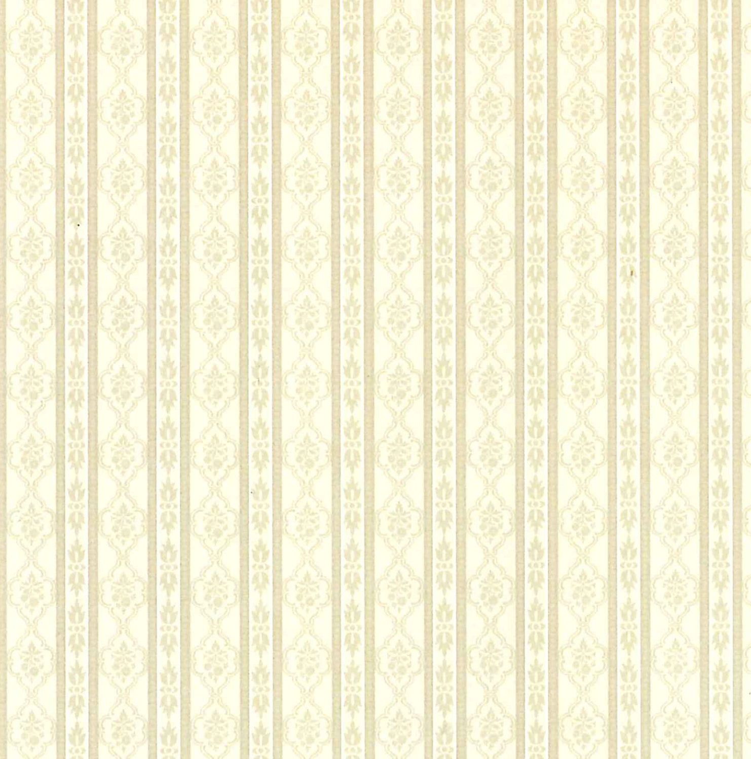 Olive Palace Stripe Wallpaper for 12th Scale Dolls House