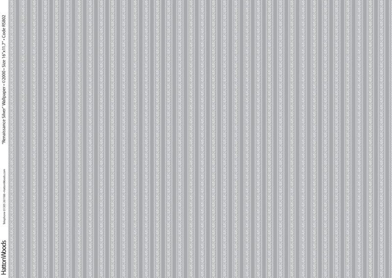 Renaissance Silver Wallpaper for 12th Scale Dolls House