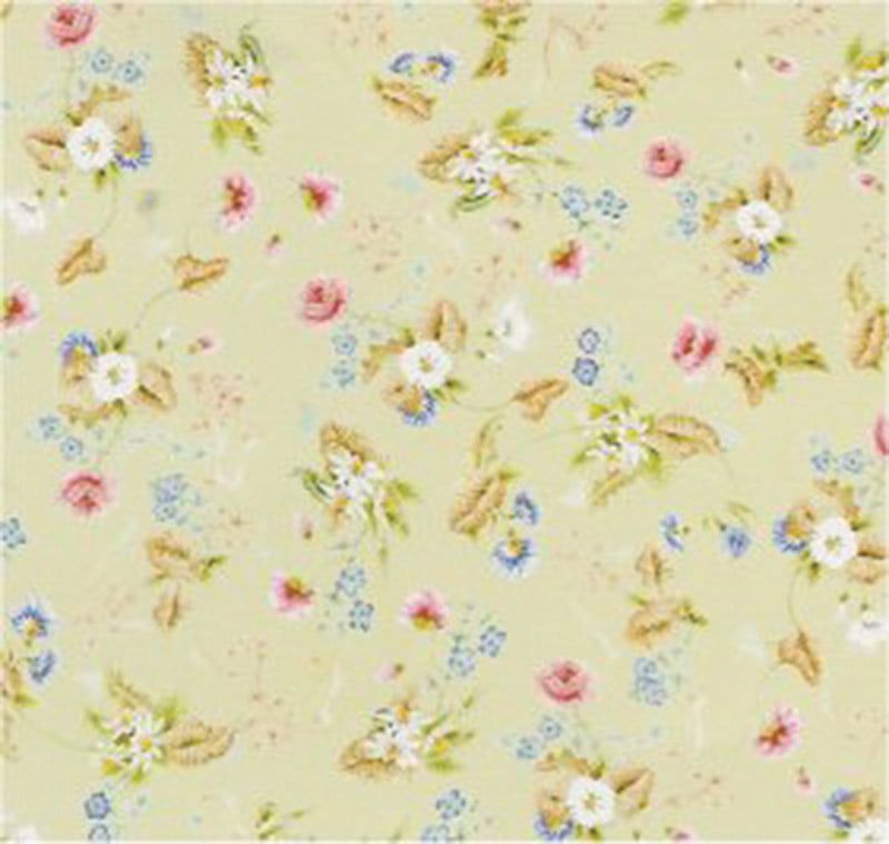 Rococo Silk Green Wallpaper for 1/12 Scale Dolls House