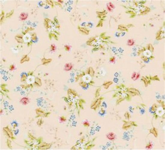 Rococo Silk Pink Wallpaper for 1/12 Scale Dolls House