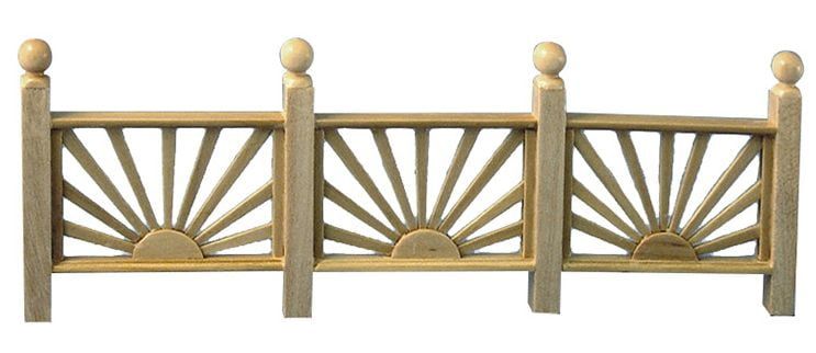 Fence with Rising Sun Design for 1/12 Scale Dolls House