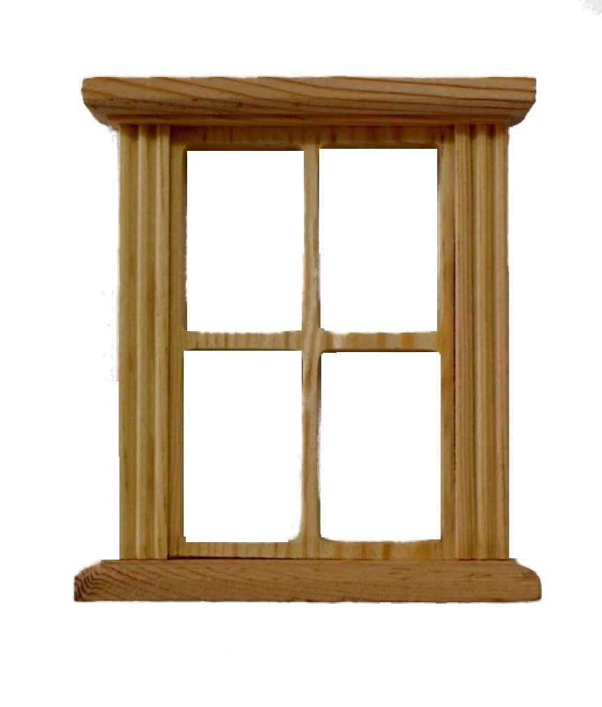 Unpainted 4 Pane Window for 12th Scale Dolls House