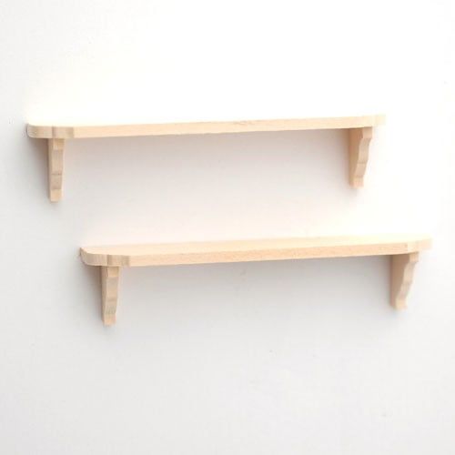 Wooden Wall Shelves x 2 for 12th Scale Dolls House