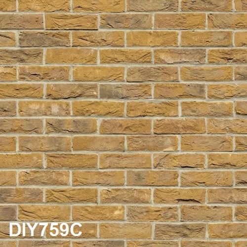 3D Effect Brick Style Embossed Yellow Brick Wall paper for 12th Scale Dolls Houses