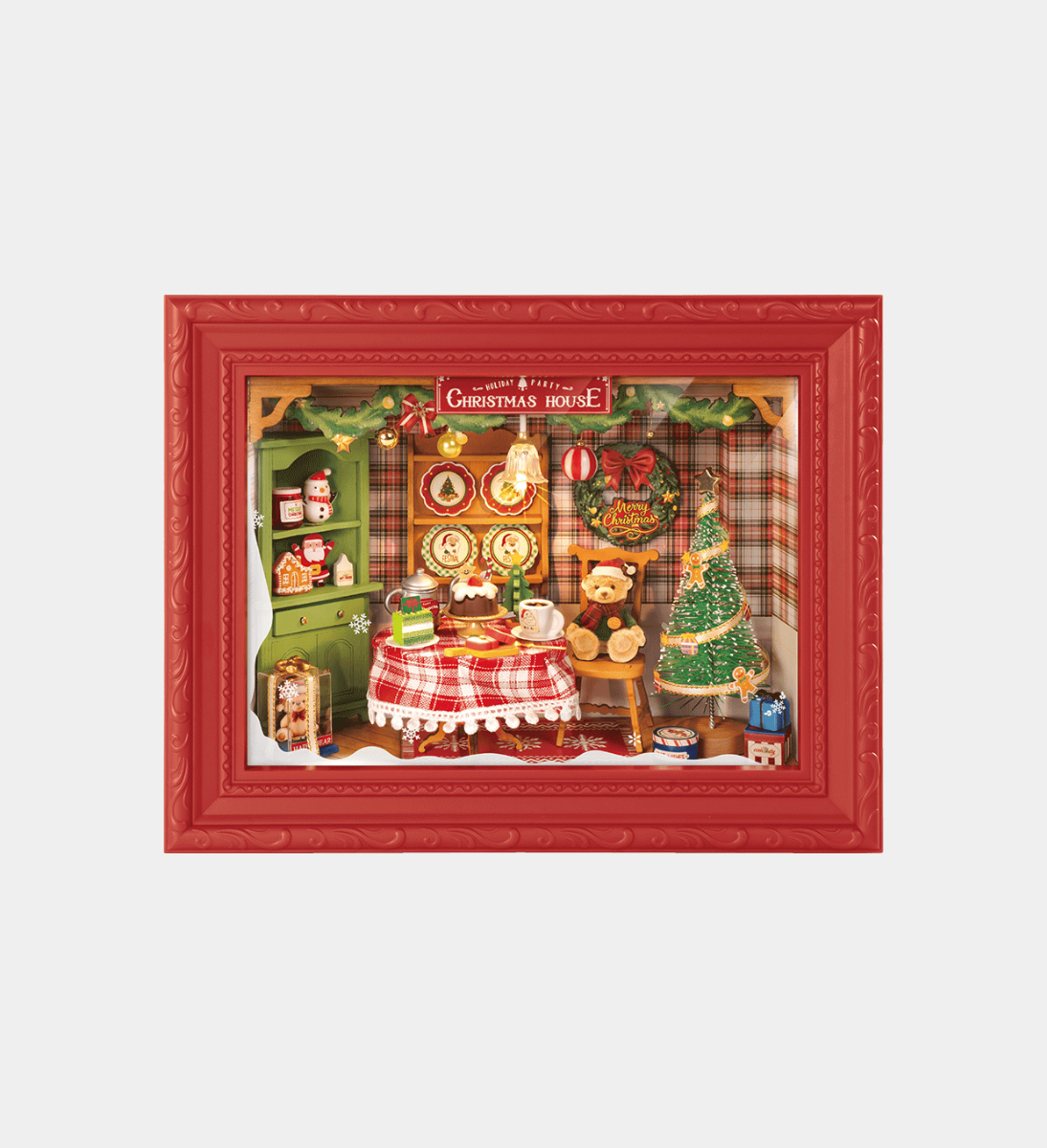 Rolife Christmas Eve Party Story Frame DIY Miniature Dollhouse Kit