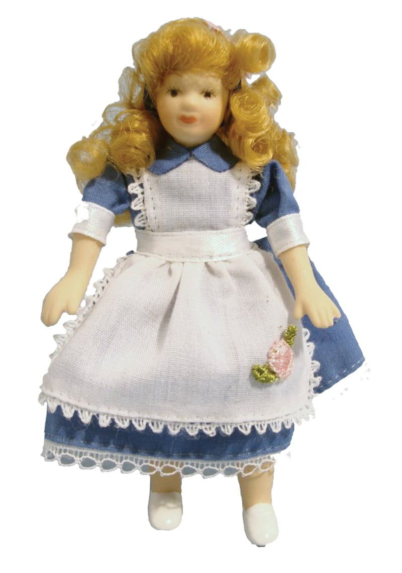 Girl in Alice Dress for 12th Scale Dolls House