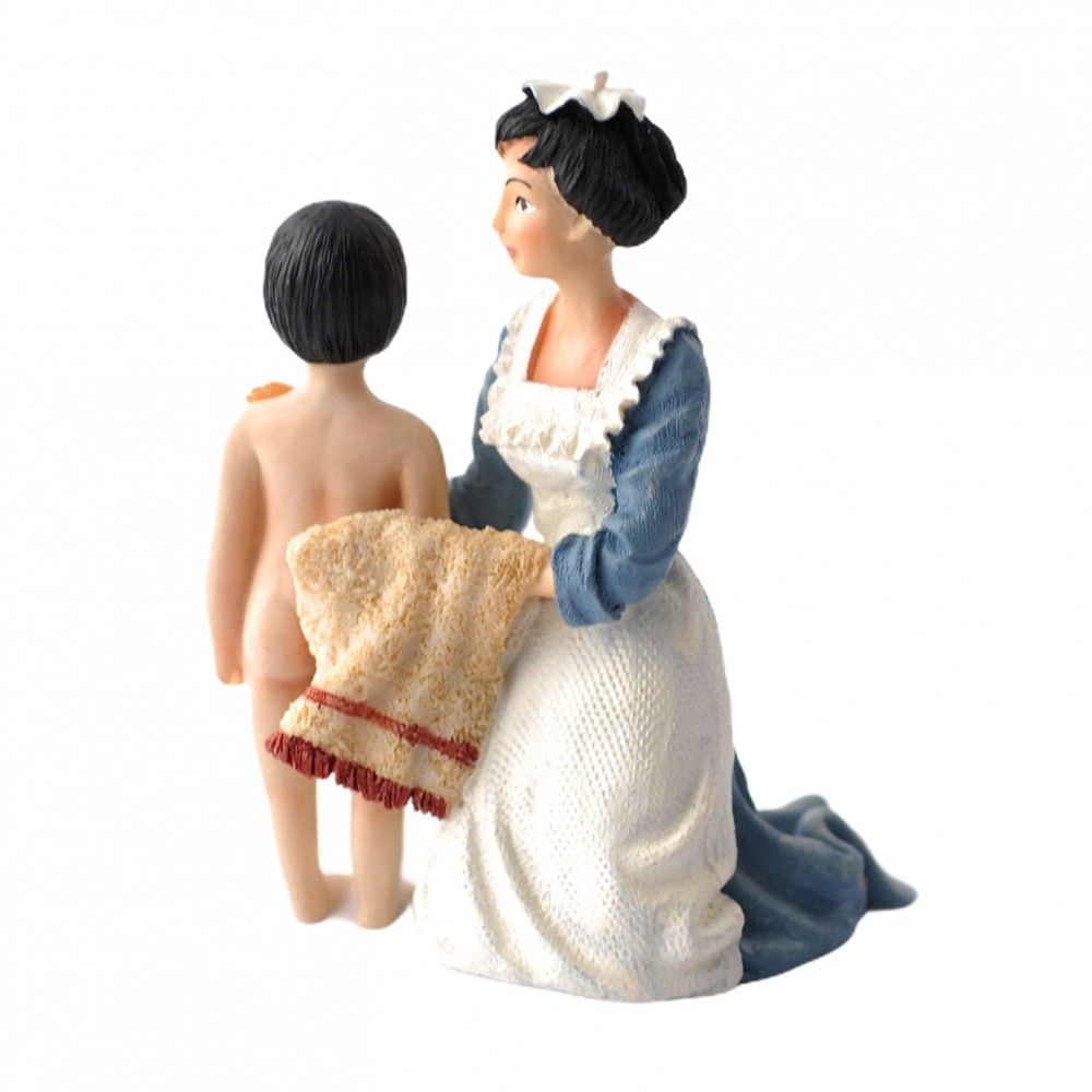 House Maid Towel Drying Young Girl Figures for 12th Scale Dolls House