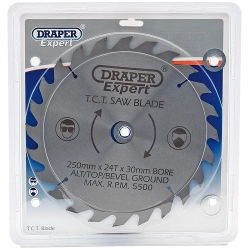 Draper Mitre Saw Blade 250mm Tungsten Carbide Tipped Blades Hobbies