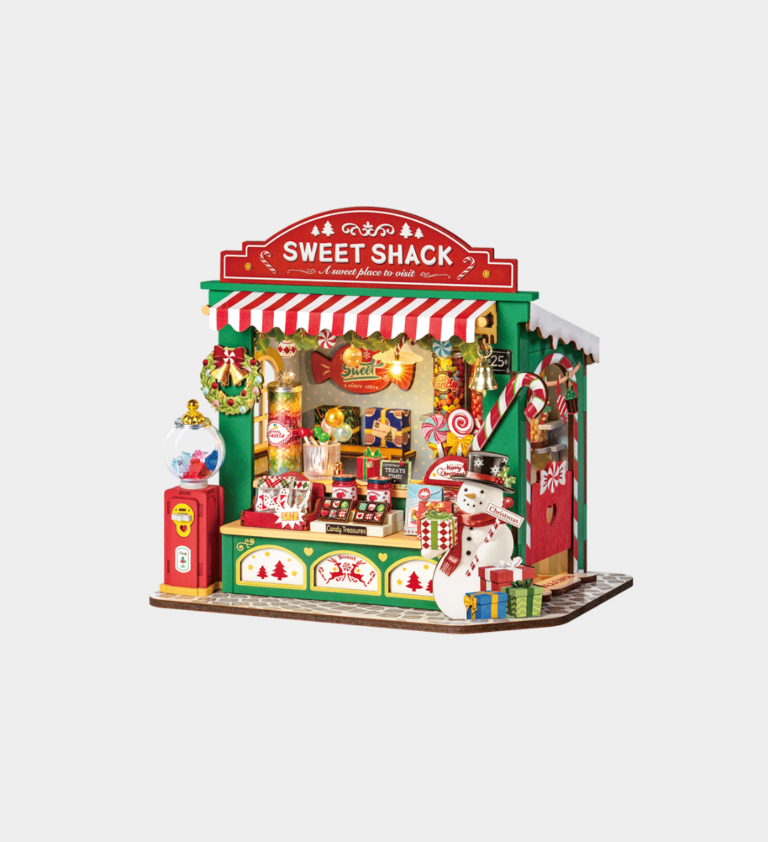 Rolife Christmas Candy Stand Miniature DIY Dollhouse Kit