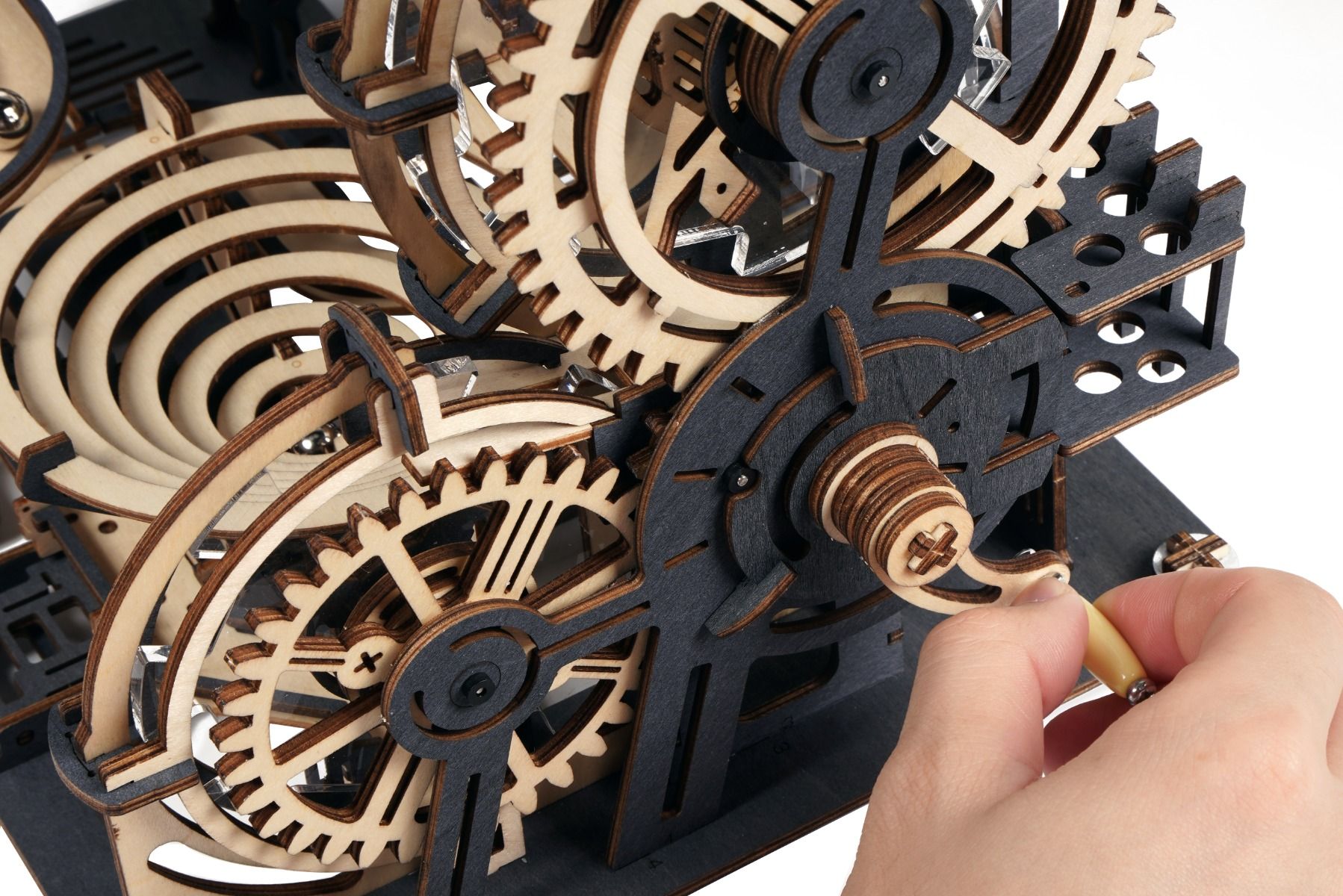 ROKR Night City Marble Run Wooden Model Kit Hobbies