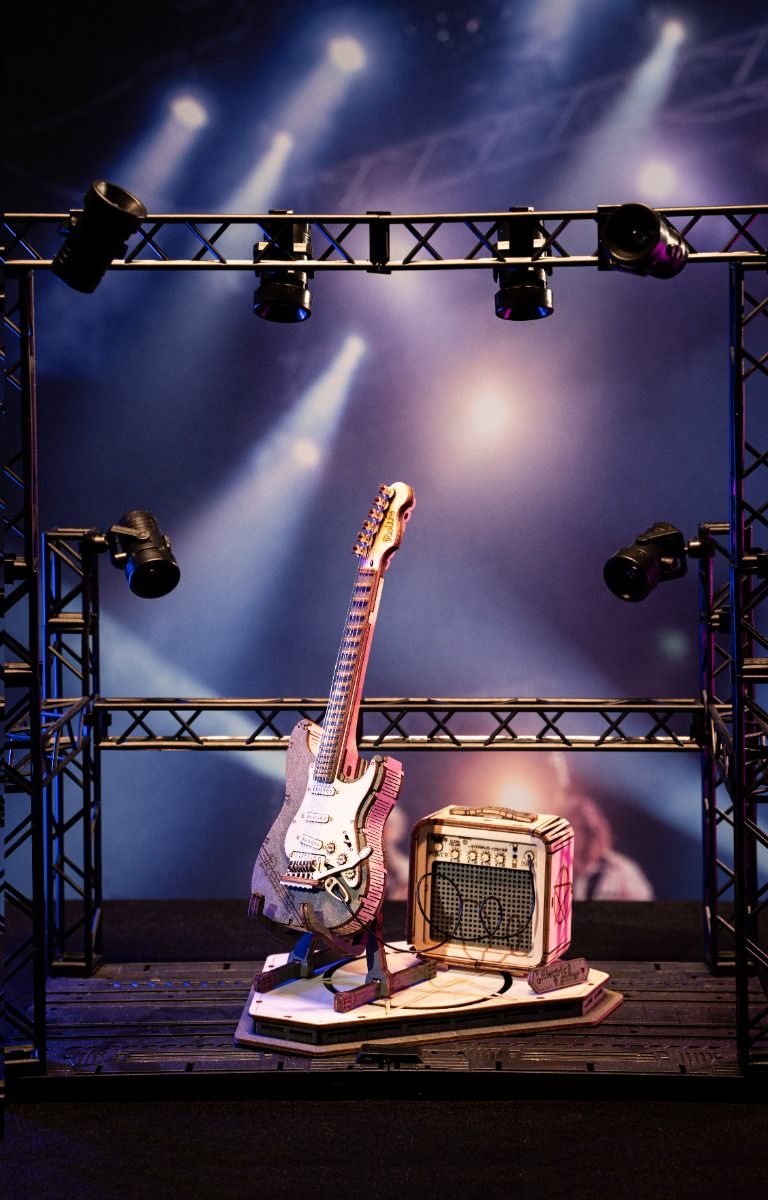 ROKR Electric Guitar Wooden Model Kit | Hobbies